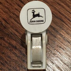 Vintage John Deere Logo White Refrigerator Magnet Clip